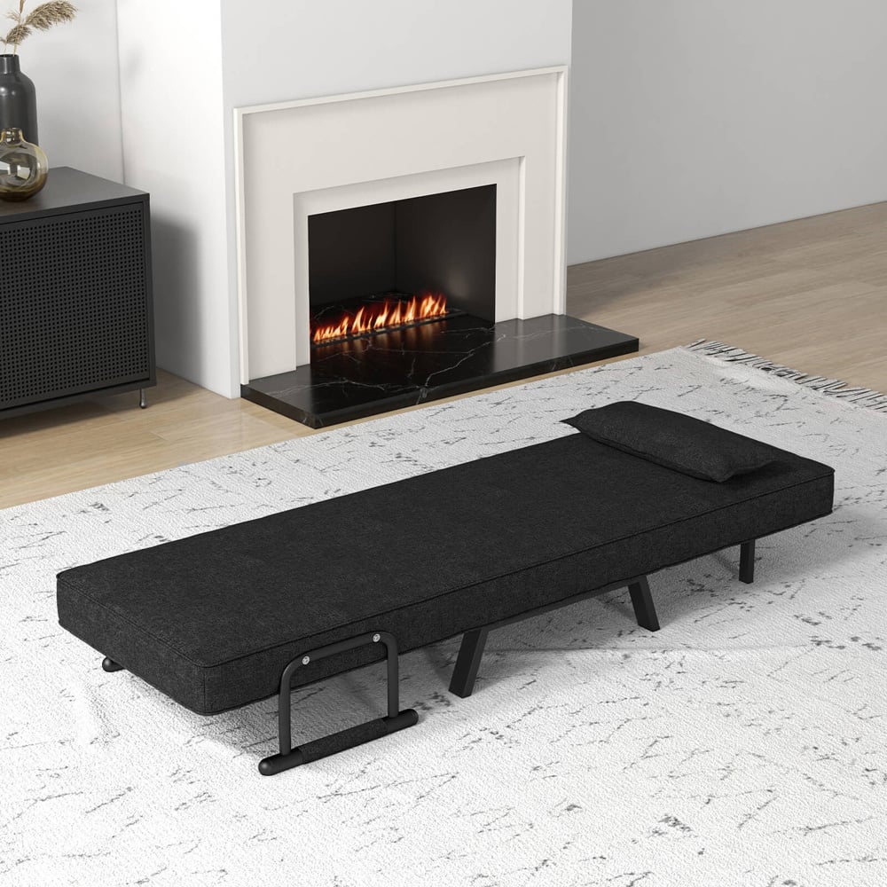 Costway Single Seater Black Sofa Bed Image 3