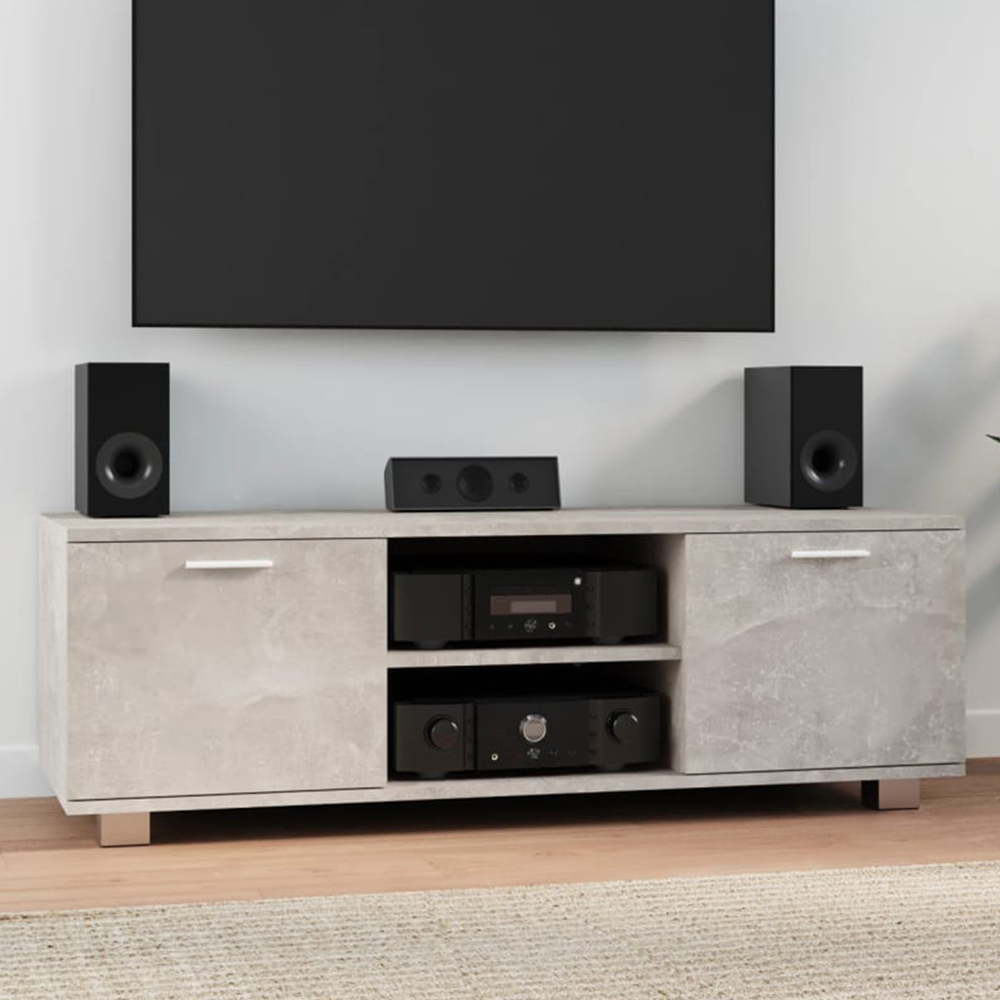 vidaXL 2 Door 2 Shelf Concrete Grey TV Cabinet Image 1