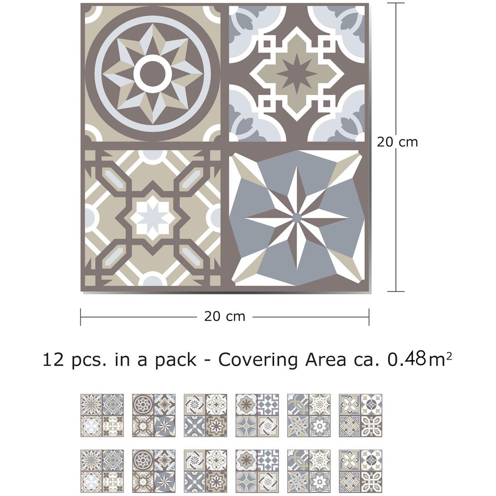 Walplus Limestone Grey Self Adhesive Tile Sticker 12 Pack Image 6