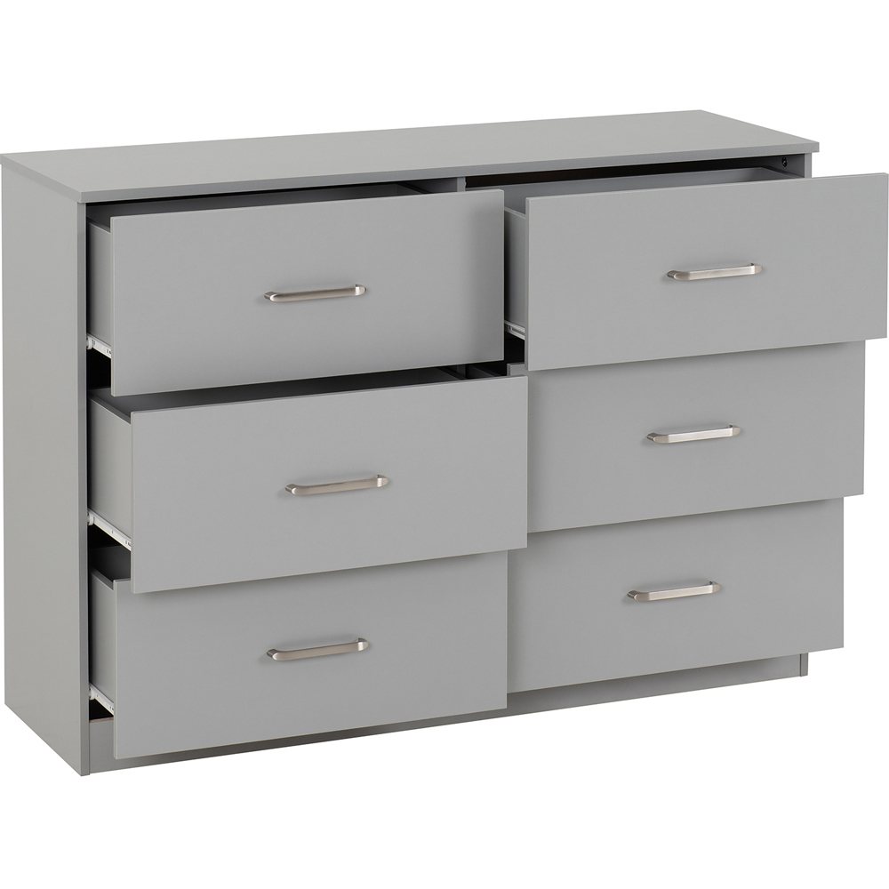 Seconique Dakota 6 Drawer Light Grey Storage Chest Image 4