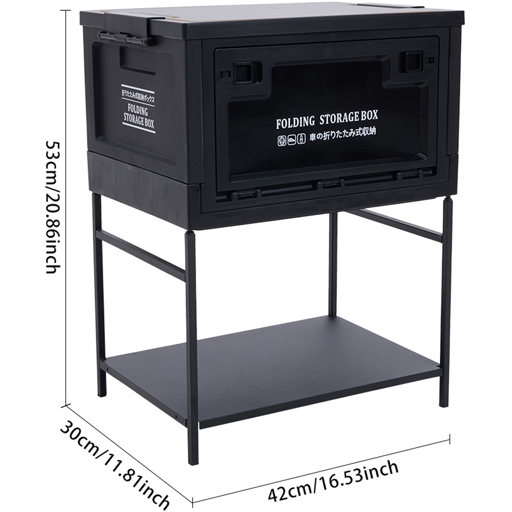Living and Home Black Outdoor Foldable Camping Storage Box with Base 30 x 53cm Image 8