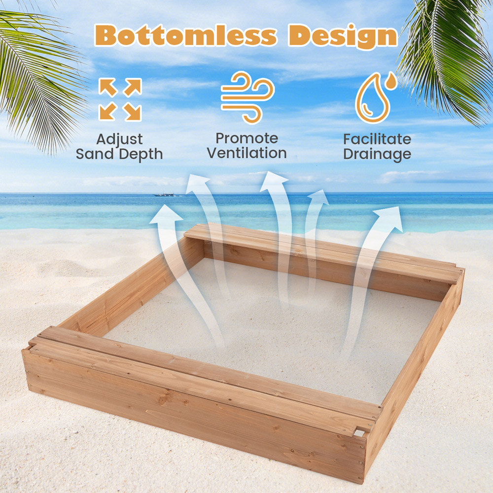 Costway Kids Sandbox with Cover Image 4