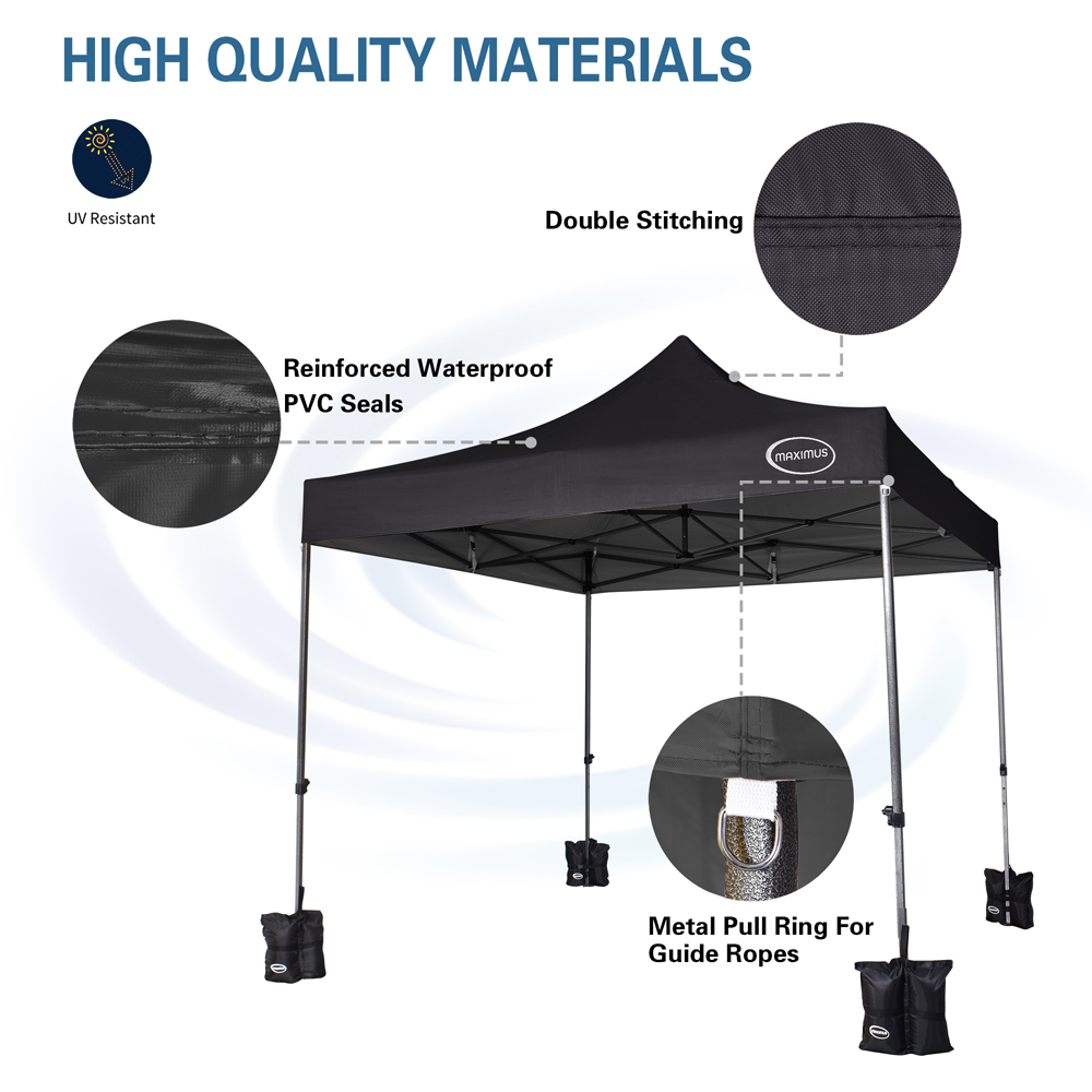 Maximus Black Pop Up Outdoor Gazebo 3 x 3m Image 5