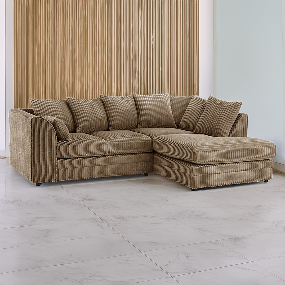 Portland Luxor 4 Seater Coffee Jumbo Cord Right Hand L Shape Corner Sofa Image 1