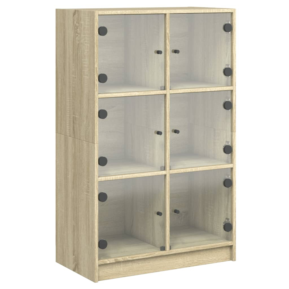 vidaXL 6 Glass Door Sonoma Oak Highboard Image 2