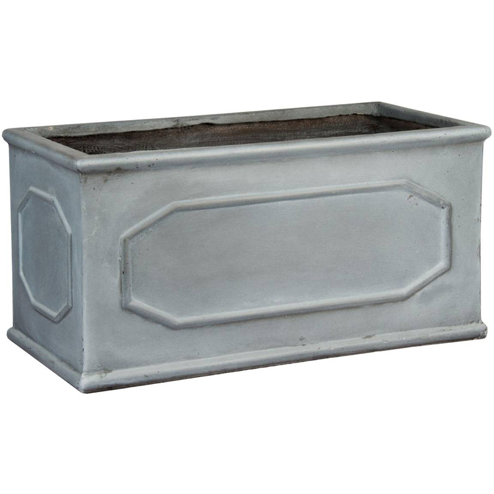 wilko Chelsea Faux Lead Light Stone Trough Outdoor Planter 23cm Image 1