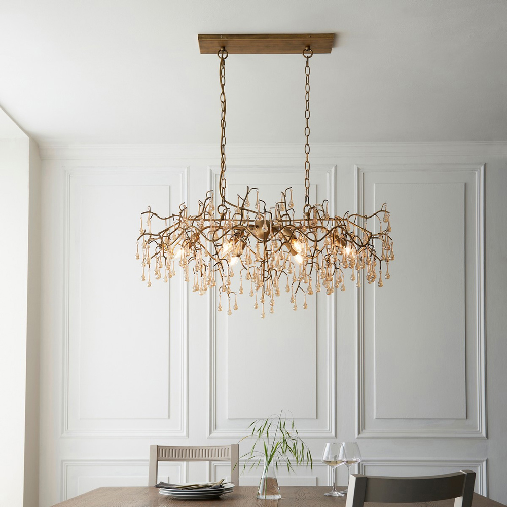 Merano Rimini Lustre Glass Gold and Champagne Pendant Ceiling Light Image 9