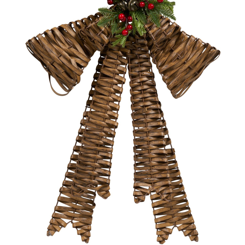 Wicker Effect Bow Decoration Brown Image 4