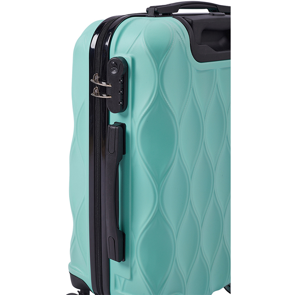 H&O Direct 2 Piece Turquoise ABS Hard Shell Suitcase Set with Spinner Wheels Image 4