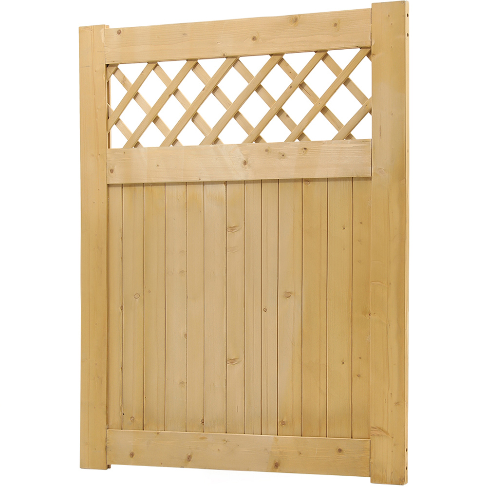 Living and Home Rhombus Wooden Garden Fence Gate with Latch 120 x 90cm Image 1
