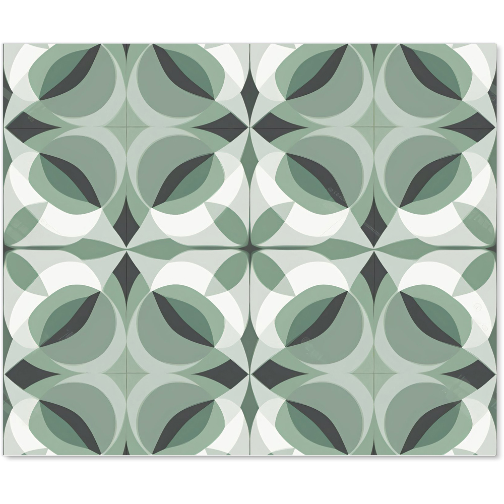 Warren Reed Designer Green and Grey Geometric Glass Kitchen Splashback 75 x 90cm Image 2