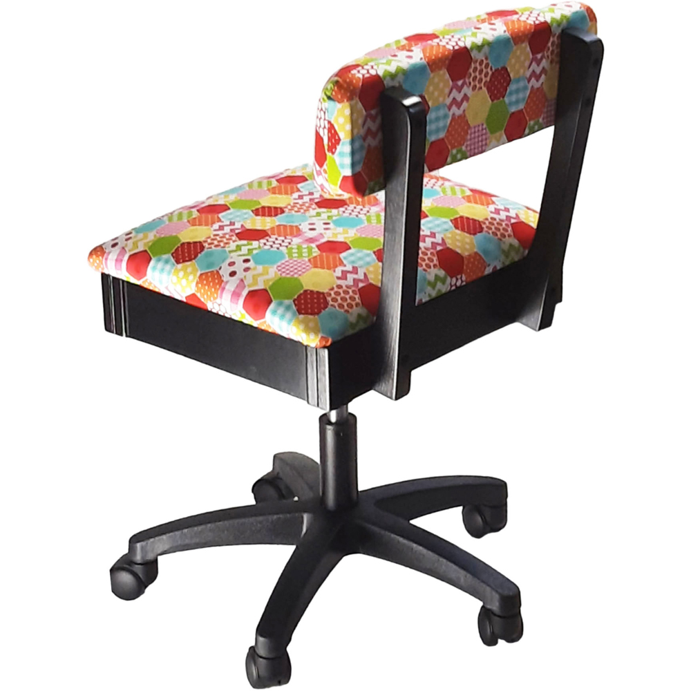Sewing Online HT2018 Multicolour Patchwork Design Hydraulic Sewing Chair with Underseat Storage Image 3