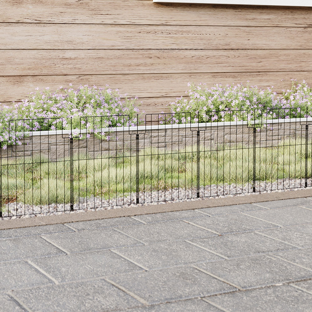 Living and Home 10 Piece Metal Garden Fence Image 2