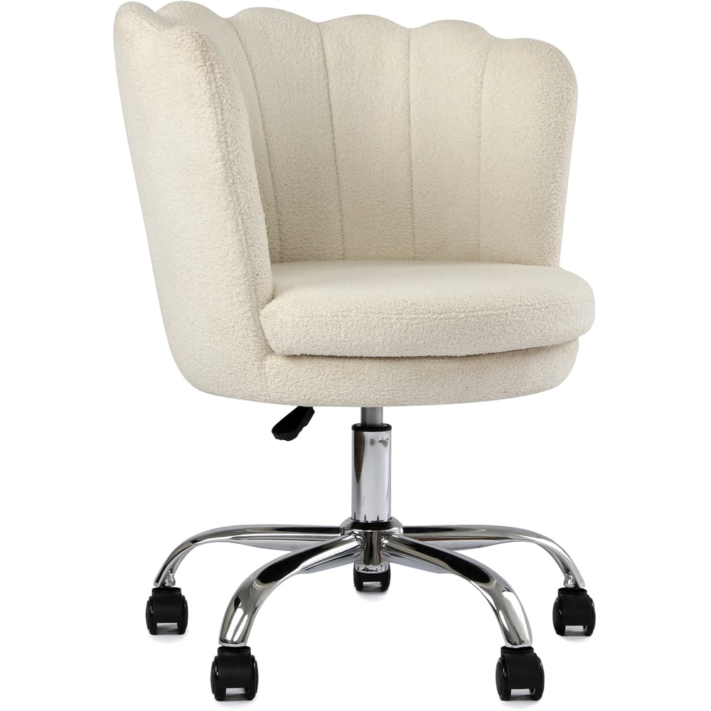 Flora White Petal Back Swivel Office Chair Image 3