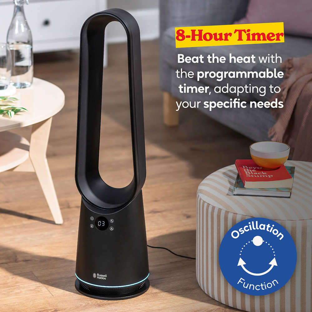 Russell Hobbs Black Bladeless Cooling Fan with Remote Image 6