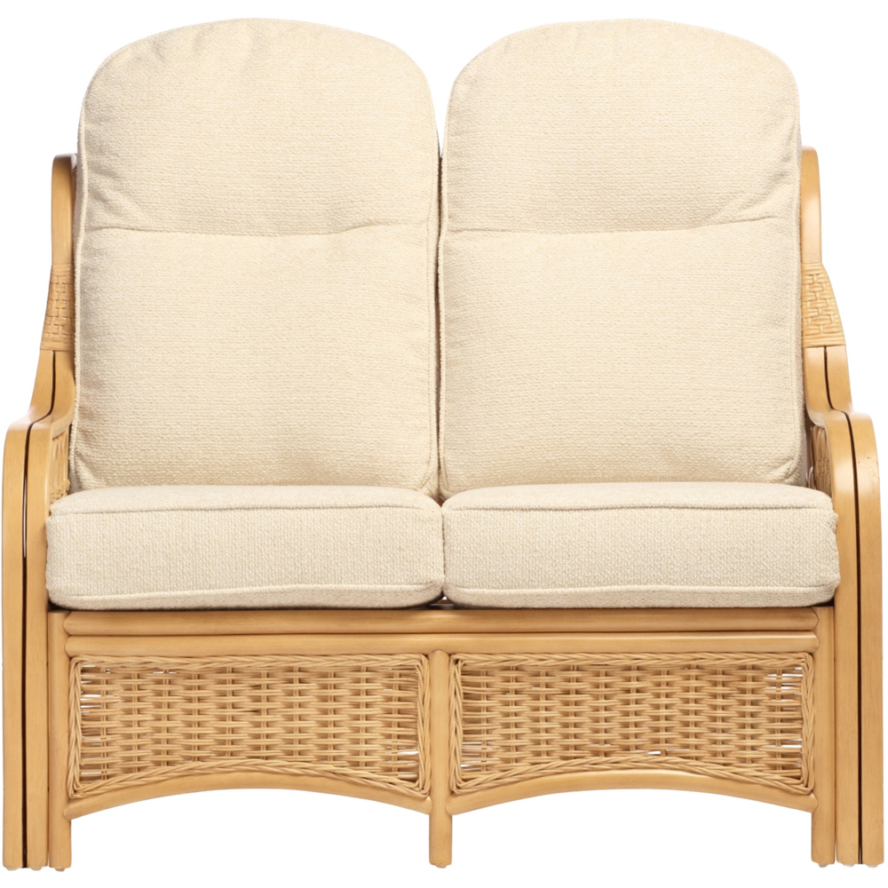 Desser Furniture Vale 2 Seater Light Oak Natural Rattan Cloud Sofa Image 3