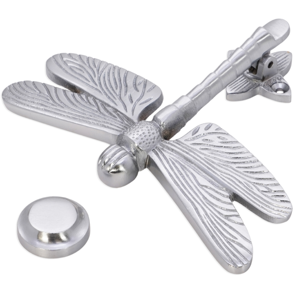 Spira Brass Satin Chrome Dragonfly Door Knocker Image 3