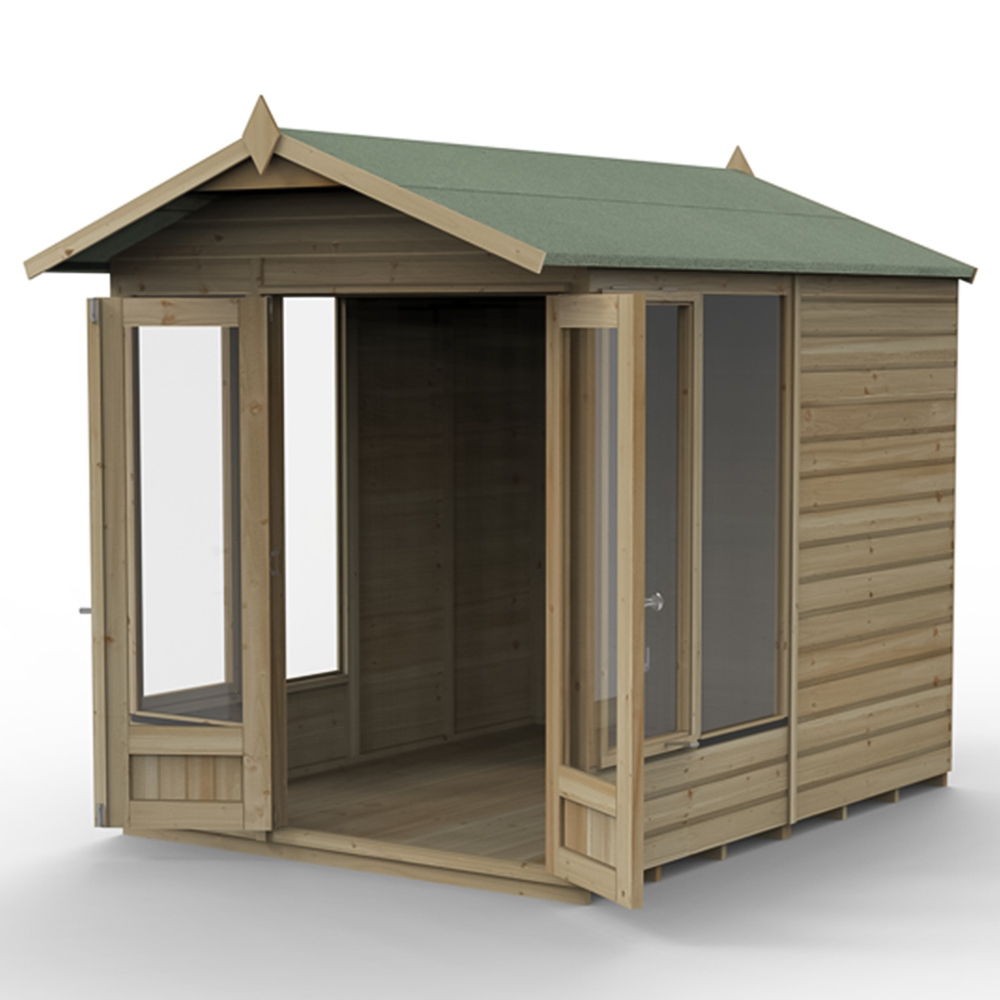 Forest Garden Beckwood 6 x 8ft 2 Opening Shiplap Apex Summerhouse Image 4