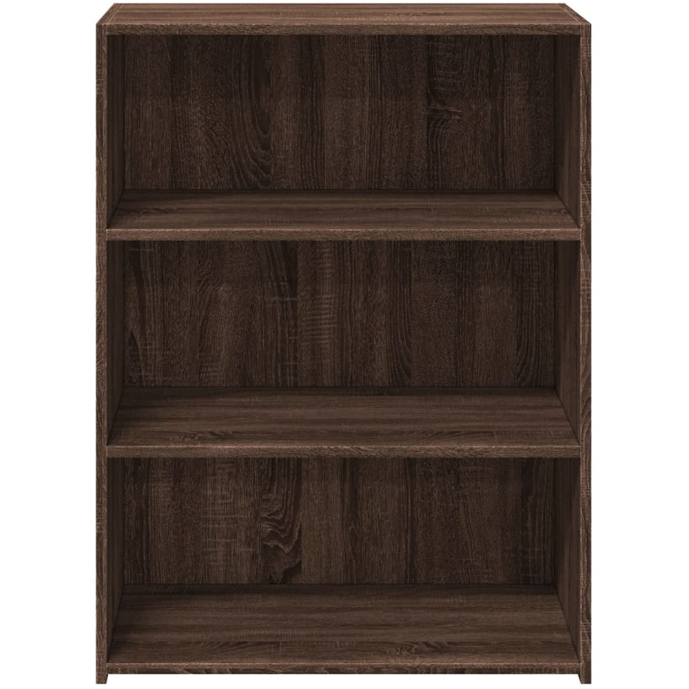 vidaXL 3 Shelf Brown Oak Wide Sideboard Image 4