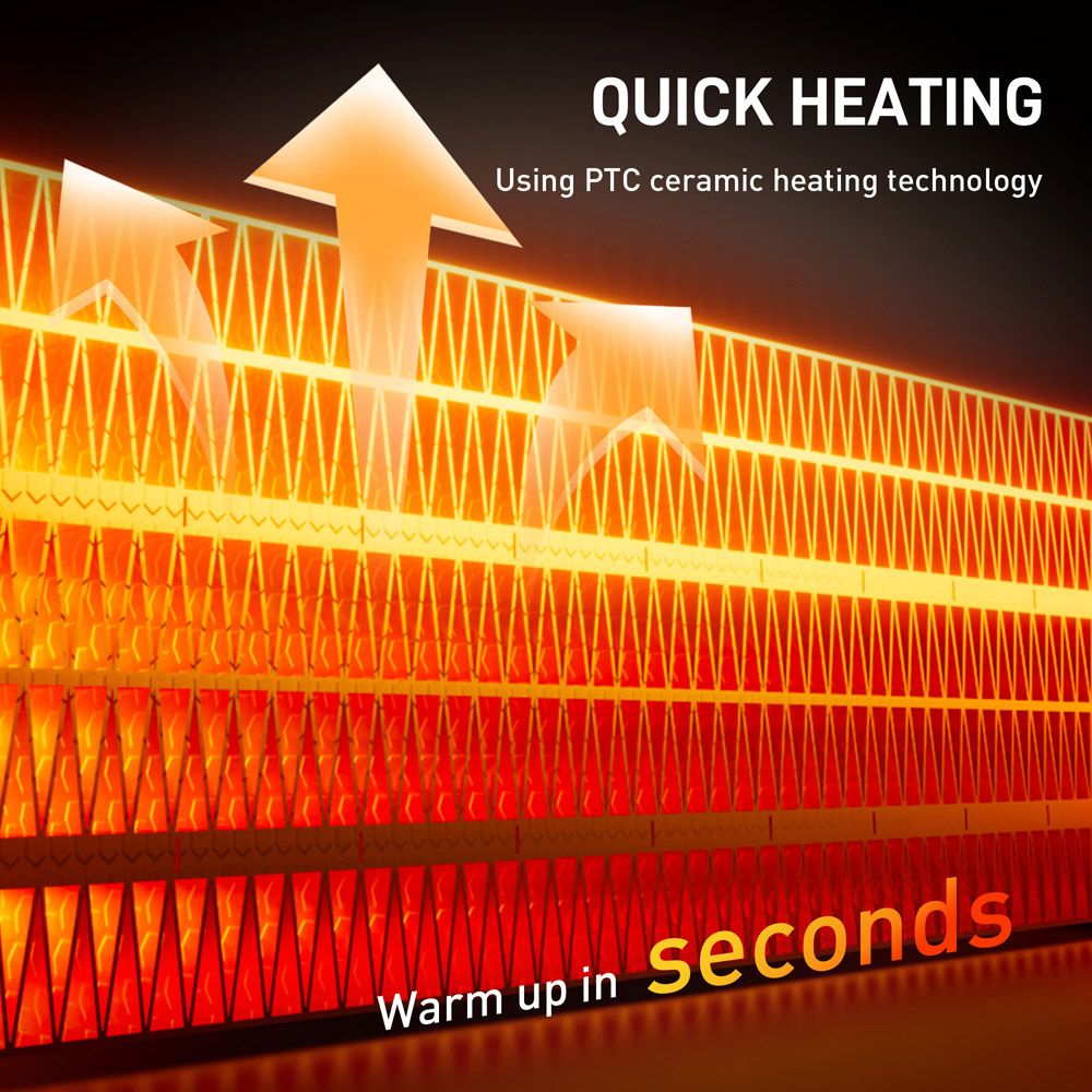 HOMCOM White Ceramic Electric Fan Space Heater 2000W Image 8