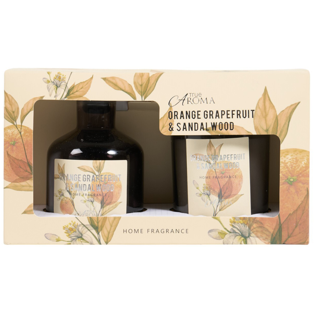 Diffuser and Candle Gift Set - Orange Grapefruit and Sandalwood Image 1