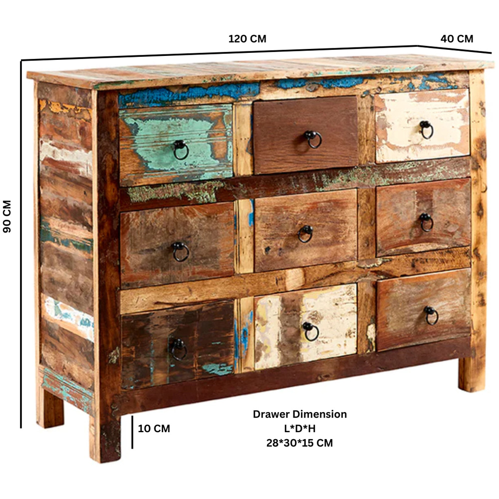 Brooklyn Camea 9 Drawer Wooden Chest of Drawers Image 6