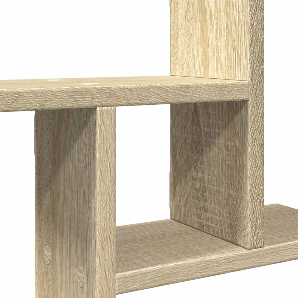 vidaXL 3 Shelf Sonoma Oak Wall Shelf Set of 2 Image 8