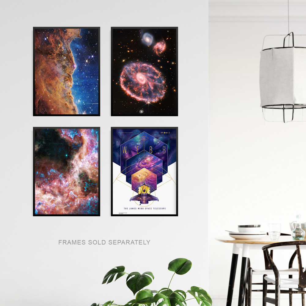 Artery8 NASA James Webb Space Telescope Carina Tarantula Nebula Wall Art Print 30 x 41cm 4 Pack Image 3