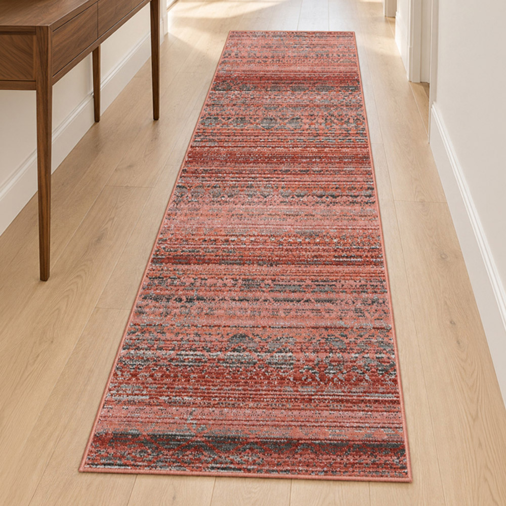 Portland Urco Nuevo Owen Red Textured Runner Rug 66 x 200cm Image 1