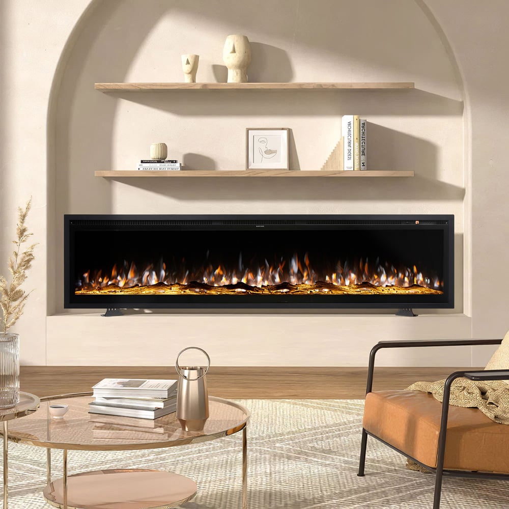 Living and Home Black Electric Fireplace 50 inch Image 2