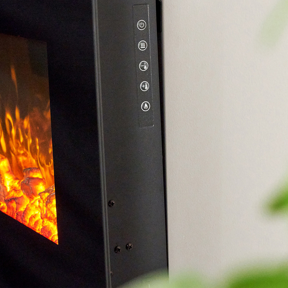 Sureflame Black Electric Wall Mounted Fireplace with Remote 26 inch Image 4