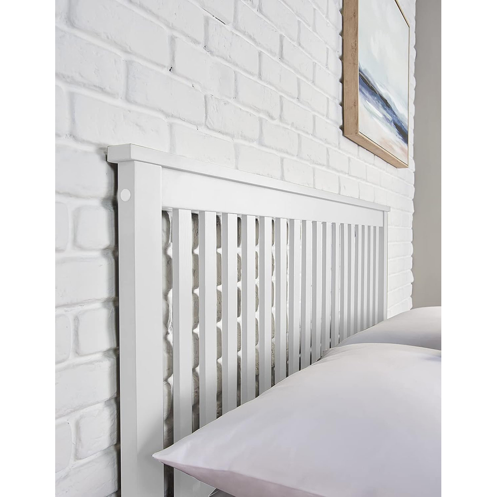 Home Treats Single White Wooden Ottoman Bed Image 3