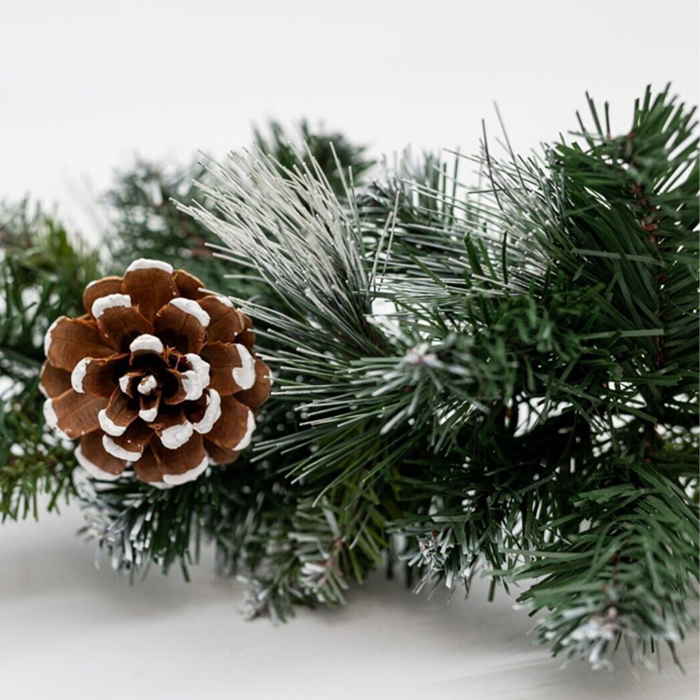 Marco Paul Green Frosted Glacier Christmas Garland with Pinecones 90cm Image 2