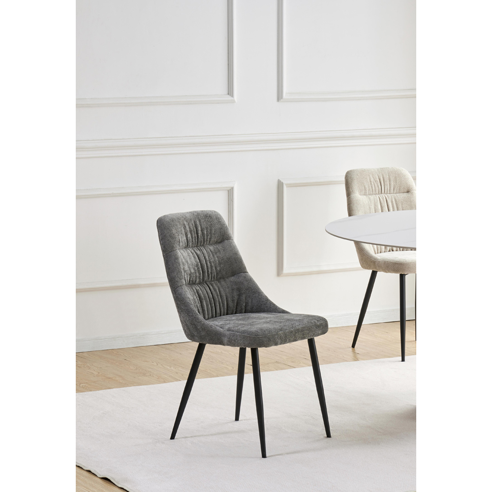 Portland Remi Grey Chenille Dining Chair Image 8
