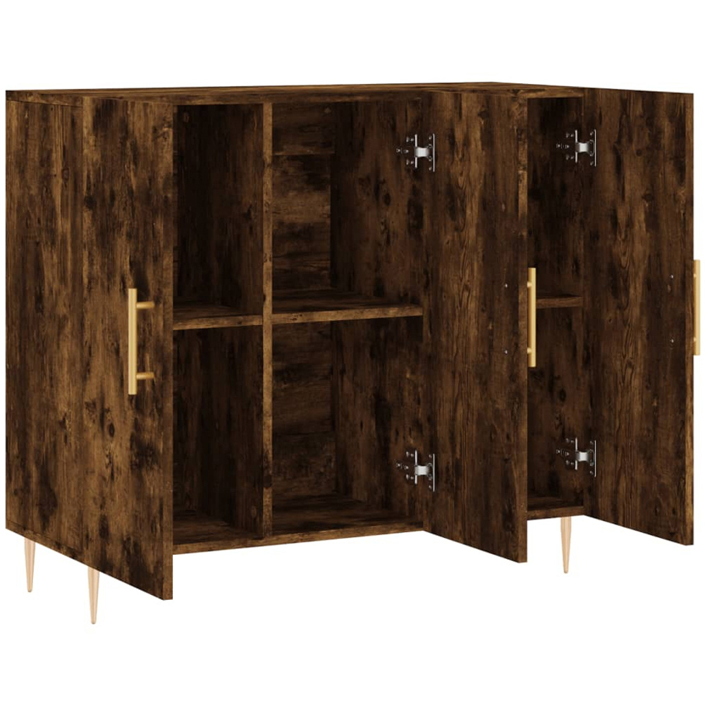 vidaXL 3 Door Smoked Oak Sideboard Image 5