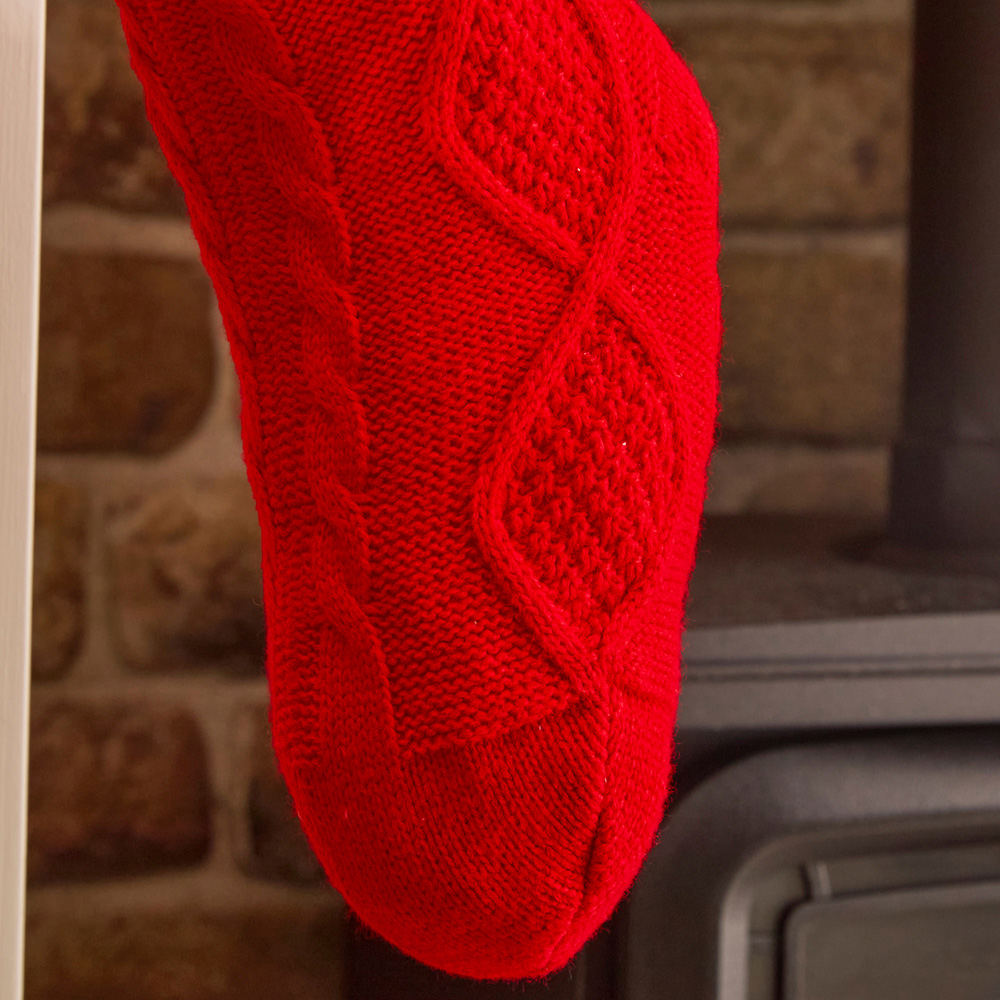 Dibor Red Chunky Knit Christmas Stocking Image 4
