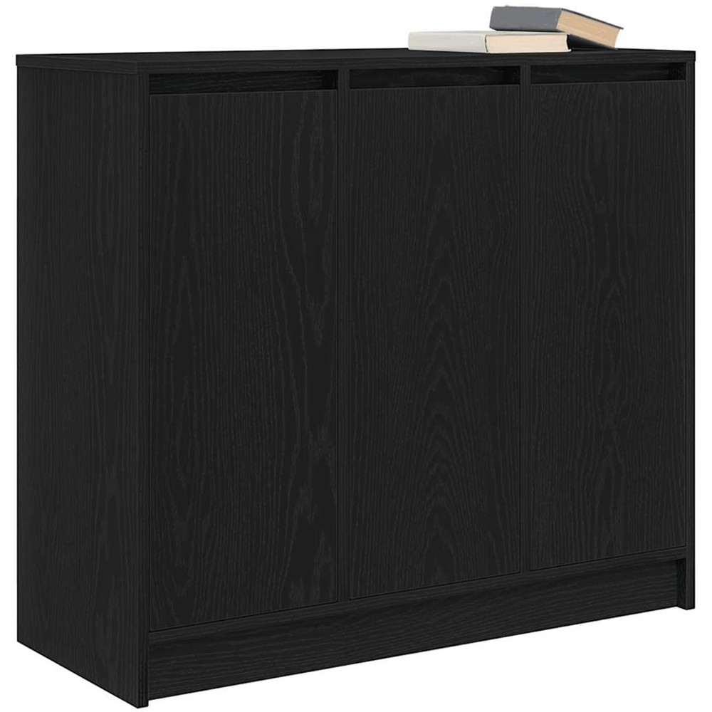 vidaXL 3 Door Black Oak Sideboard Image 4