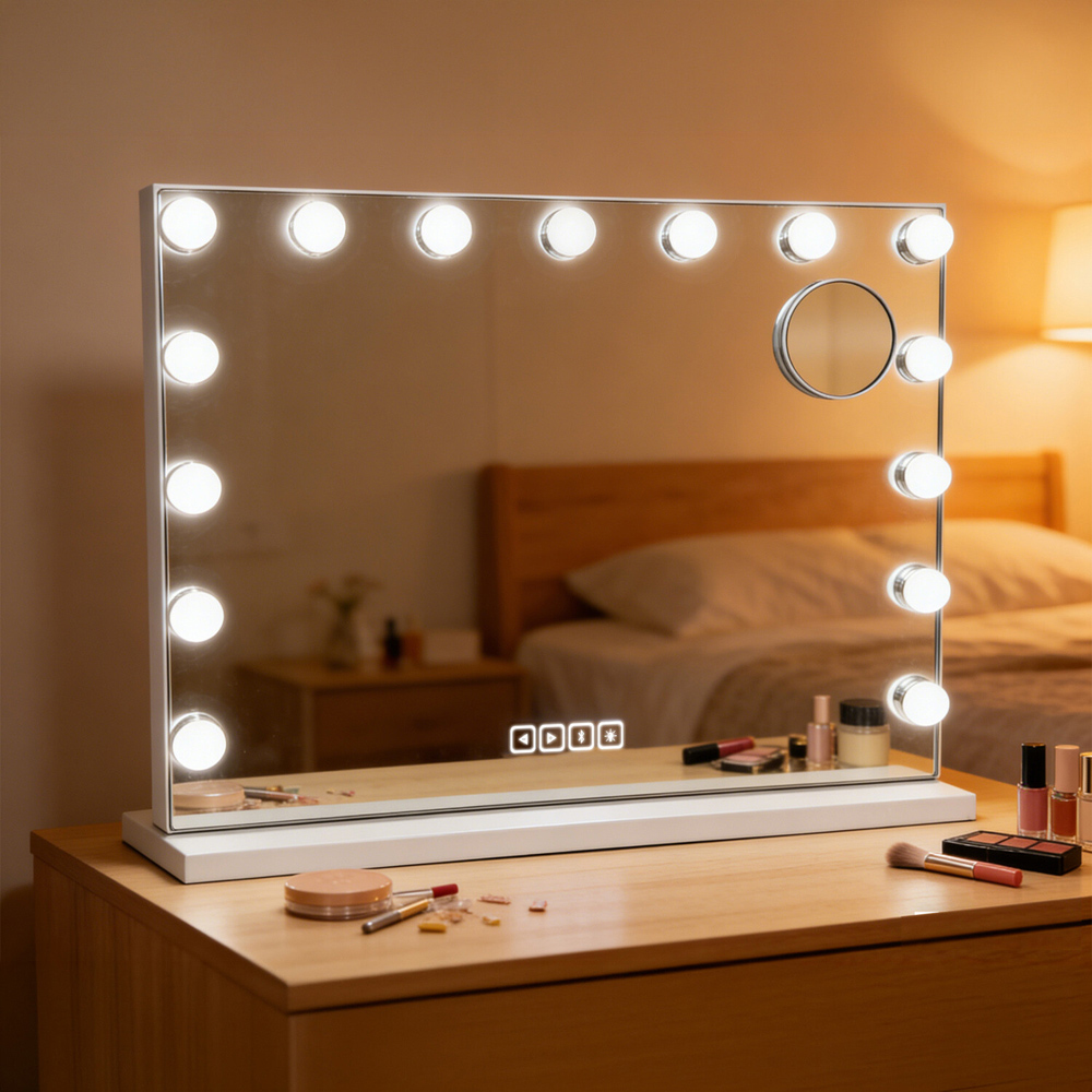 Hollywood LED Wireless Vanity Mirror Silver Image 2