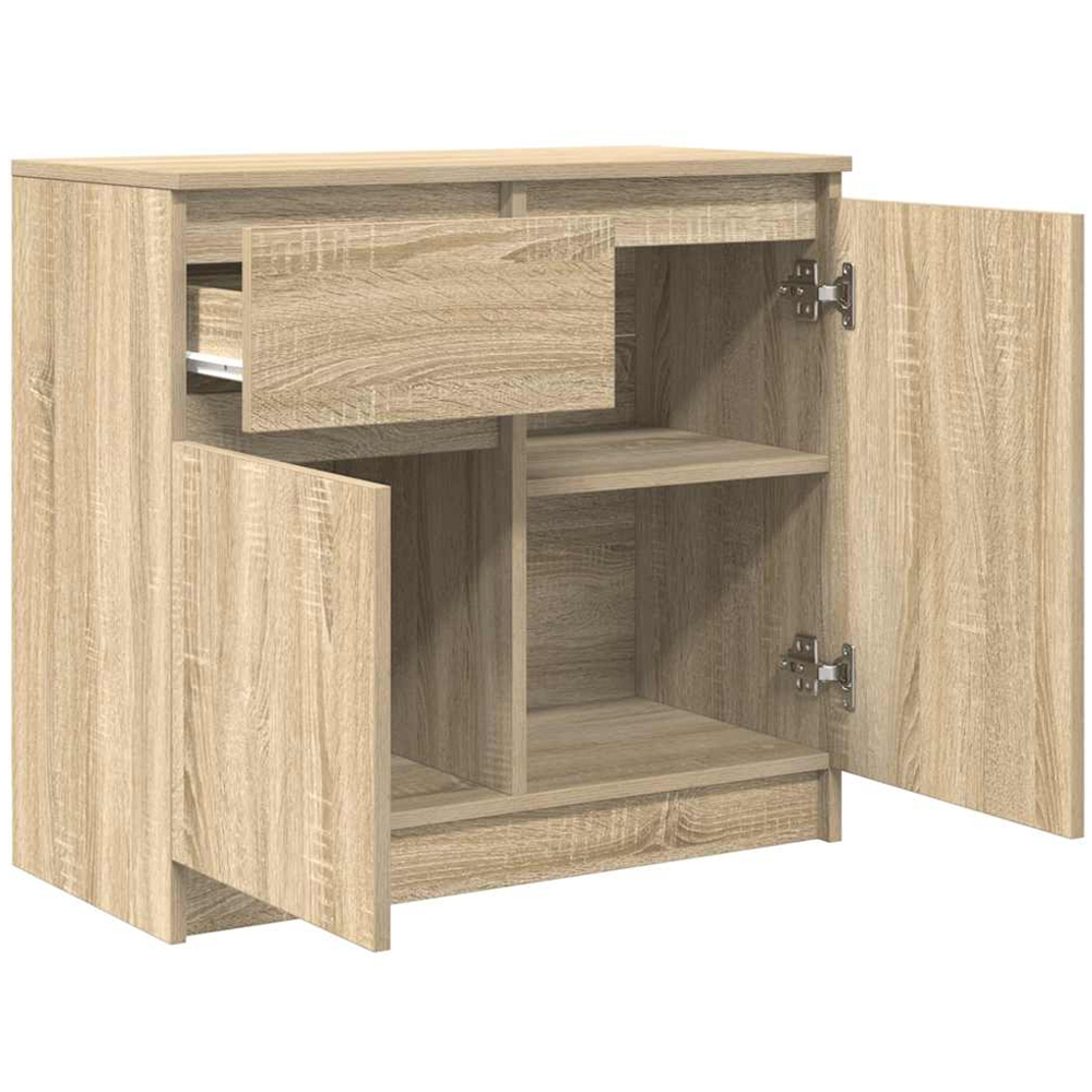 vidaXL 2 Door Single Drawer Sonoma Oak Highboard Image 4