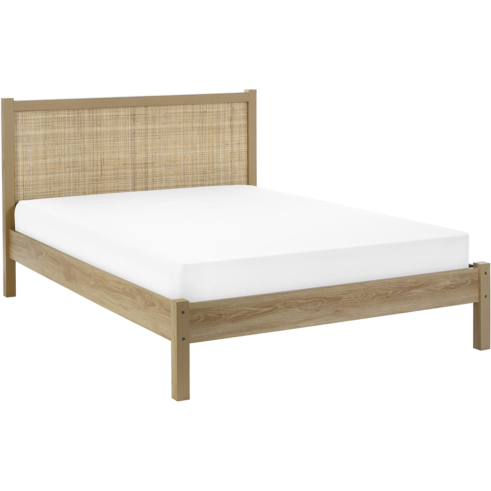 Julian Bowen Padstow Rattan Double Oak Bed Frame Image 2