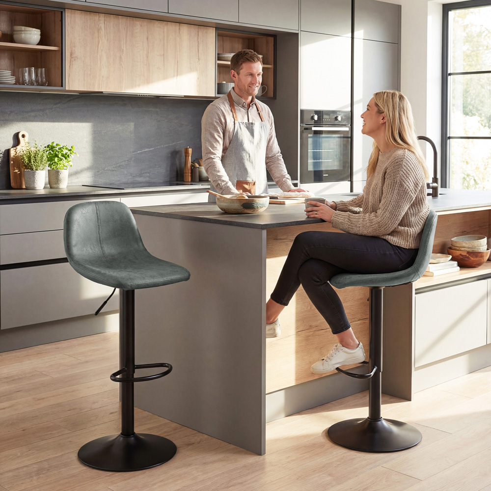 Portland Green Leathaire Swivel Bar Stool Set of 2 Image 4