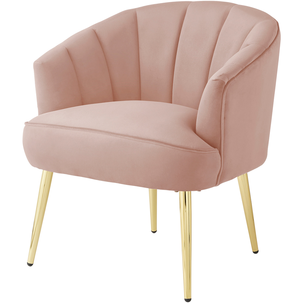 GFW Pettine Blush Pink Plush Fabric Accent Chair Image 2