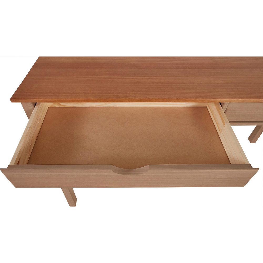 Loft24 Gava 2 Drawer Scandinavian Desk Oak Image 4