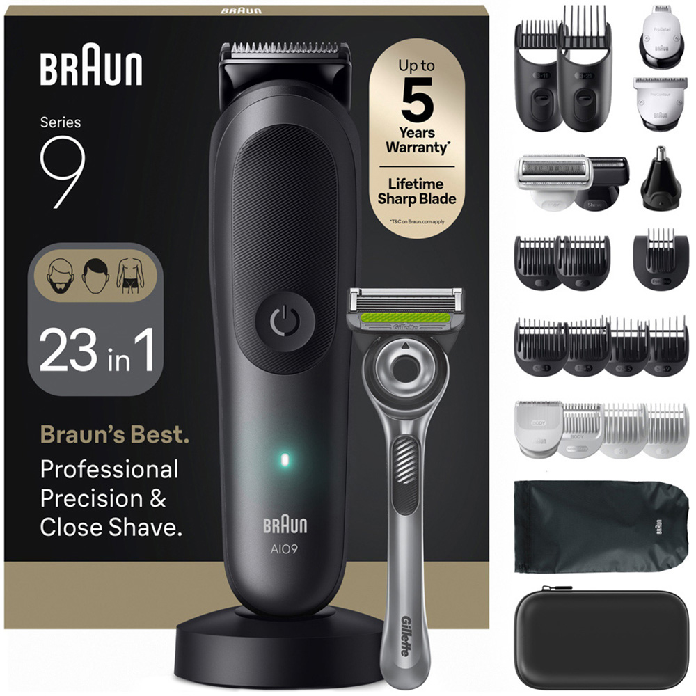 Braun Series 9 23-in-1 Grey Cordless Mens Grooming Kit with Li-Ion Battery Image 2