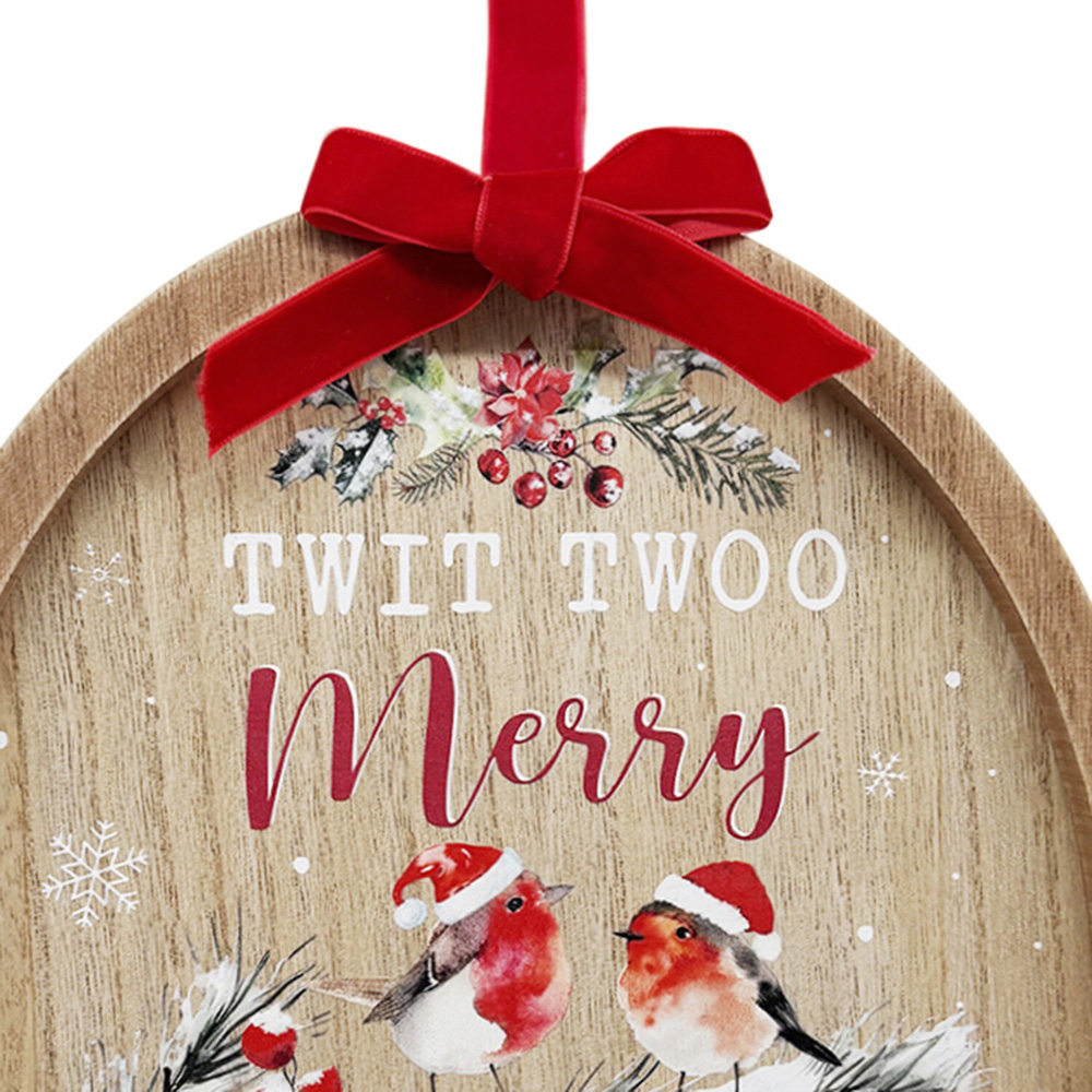 Christmas Robin Oval Hanging Plaque Image 4