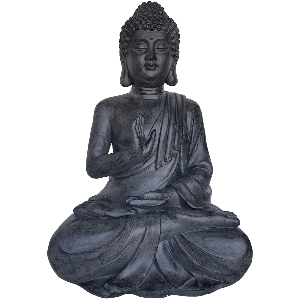 Garden Gear Stone Effect Large Sitting Buddha Garden Ornament Image 1