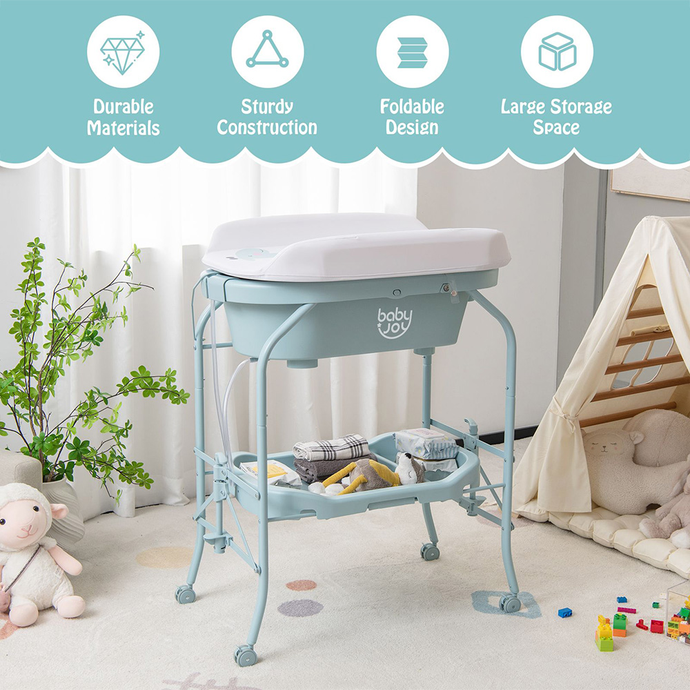 Costway 2 in 1 Kids Changing Station Blue Image 4