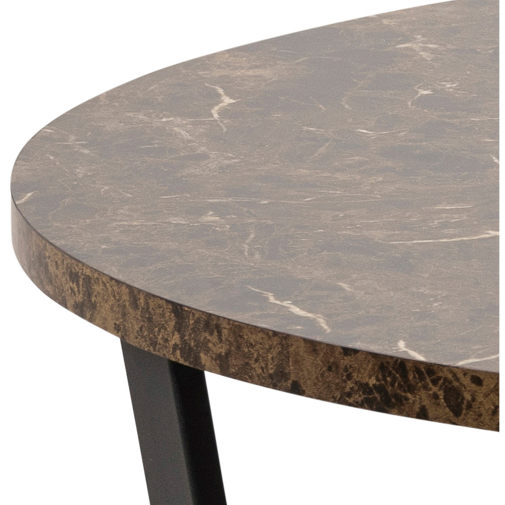 Florence Amble 4 Seater Brown Marble Melamine Top Round Dining Table Image 5
