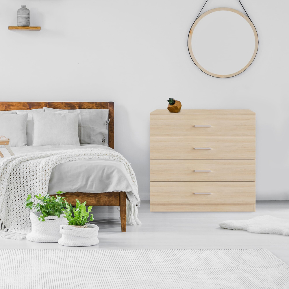 Alivio 4 Drawer Brown Bedside Storage Cabinet Image 5