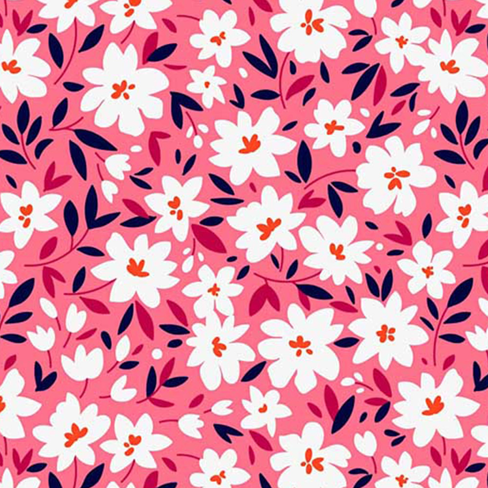 Warren Reed Designer Large Small Cute White Flower Pattern Suitcase Image 3